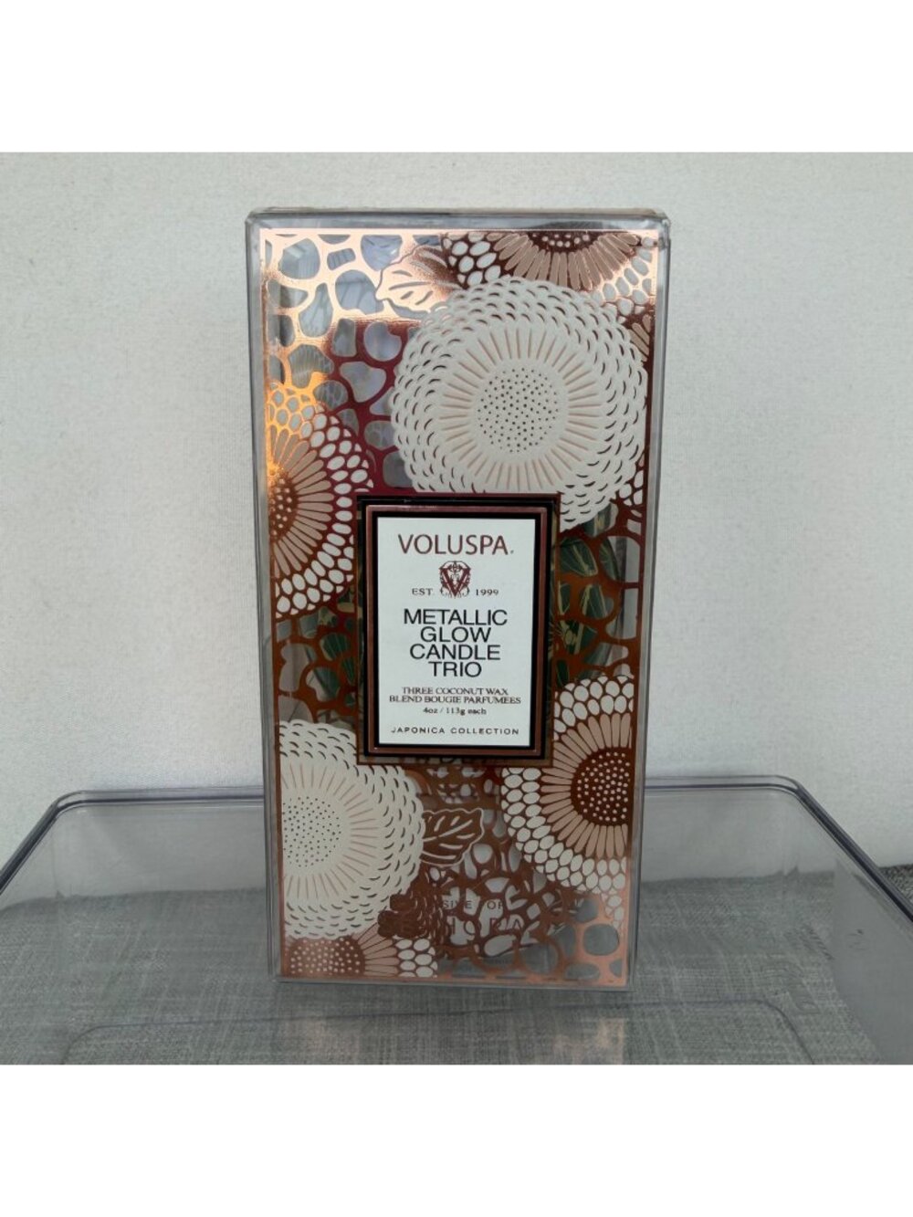 NEW VOLUSPA SEPHORA EXCLUSIVE METALLIC GLOW CANDLE TRIO SET *LIMITED EDITION*